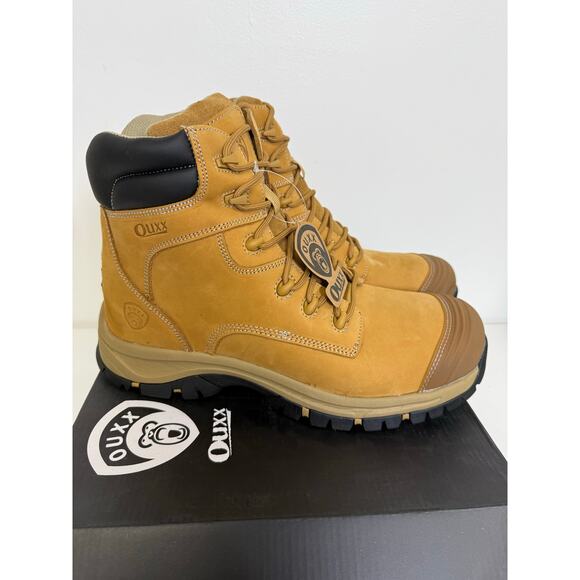 OUXX Work Boots for Men, Side Zipper Steel Toe Shoes, Water-Resistant, Non-Slip - Picture 7 of 7